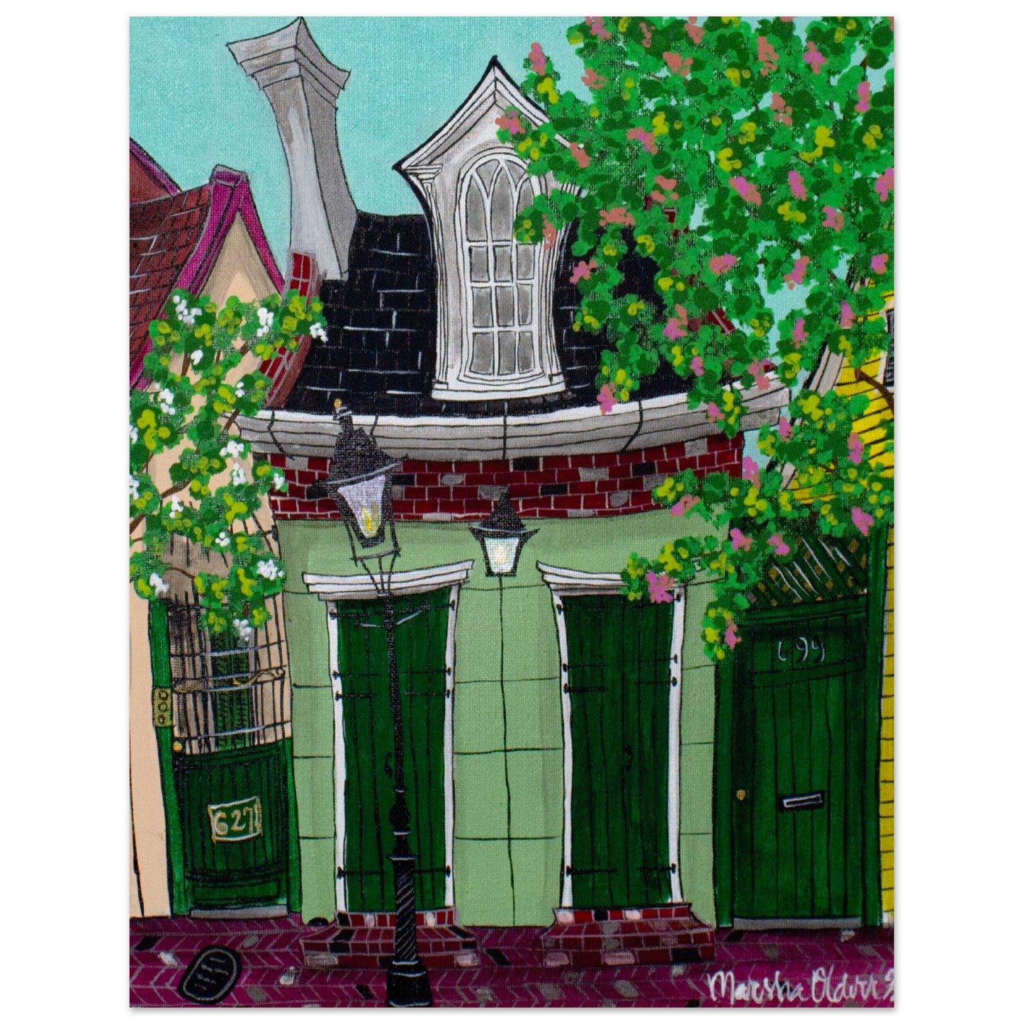 Dark Green Hurricane Shutters and Brick Shotgun (Prints)