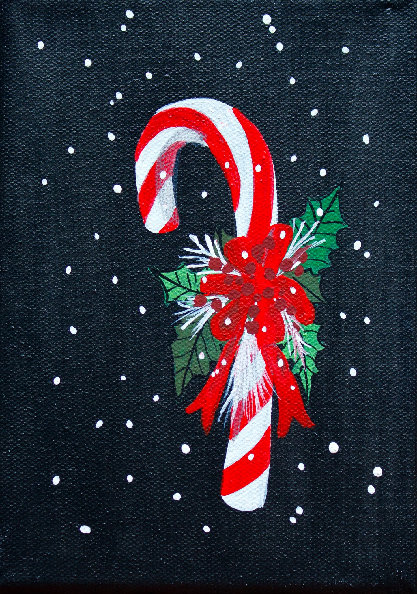 Candy Cane Print on Stretched Canvas
