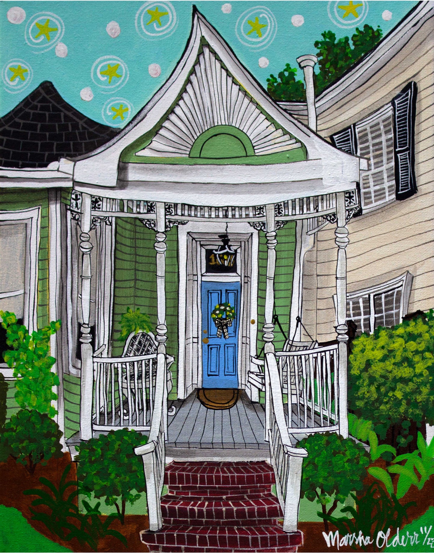 Green Sunburst Shotgun (Prints)