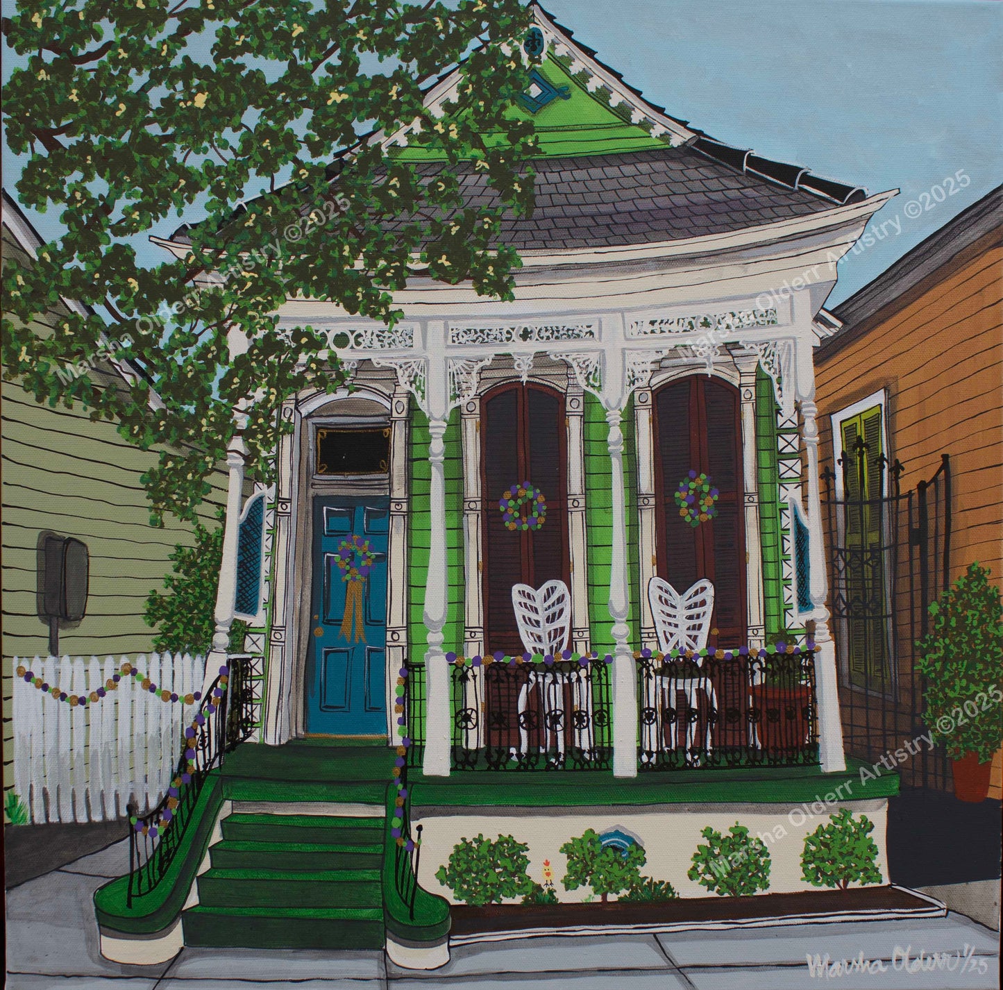 Mardi Gras Shotgun Original Painting