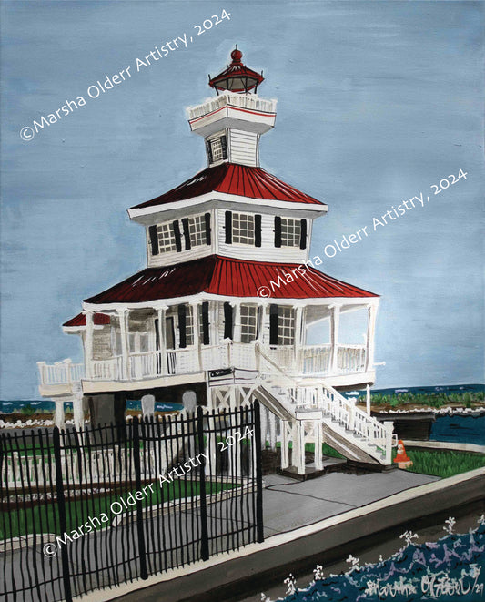 New Canal Lighthouse Lake Pontchartrain Original Painting