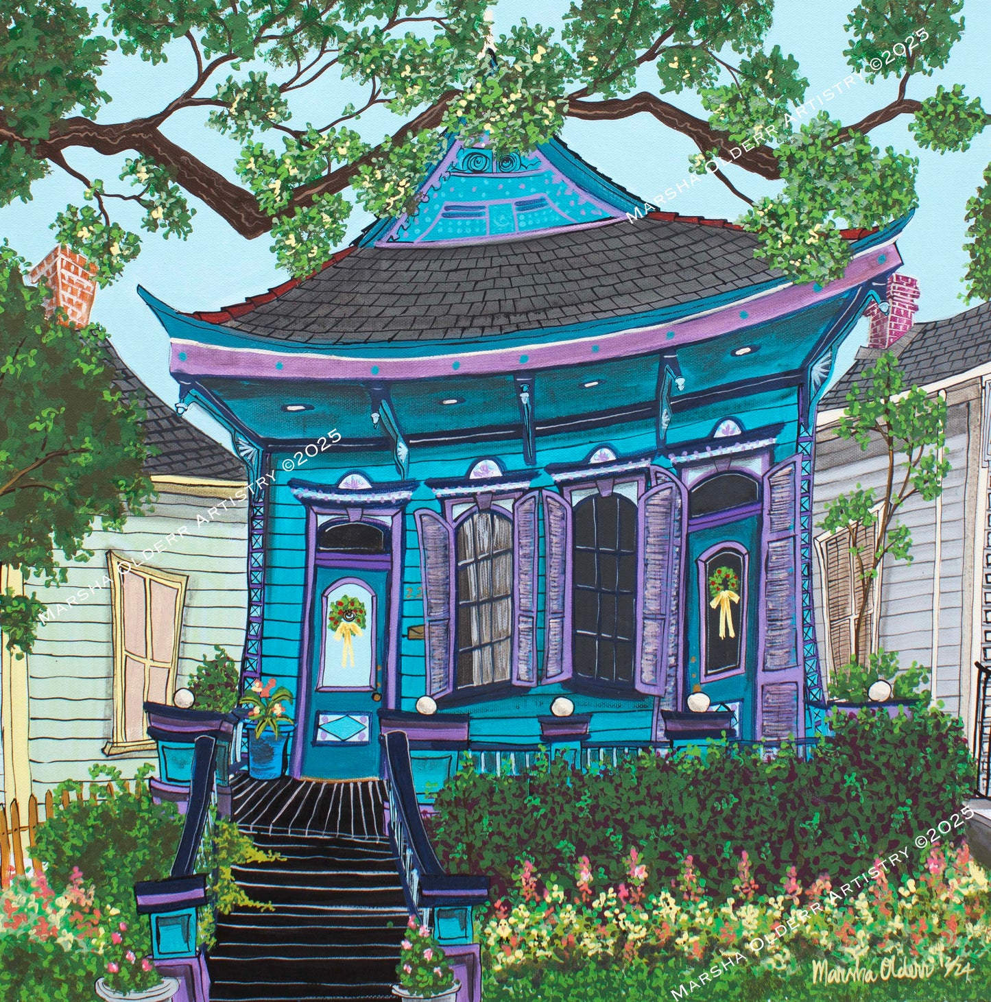 Tie a Yellow Ribbon ‘round the old Shotgun Duplex Original Painting