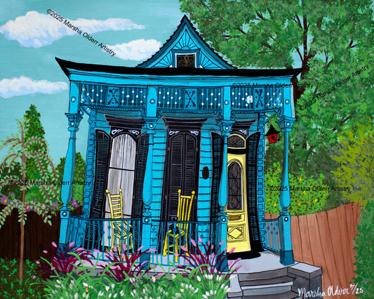 Yellow Door Blue Shotgun Original Painting