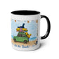 Hit the Beach Coffee Mug/Original Art by Marsha Olderr/Two-Tone 11oz