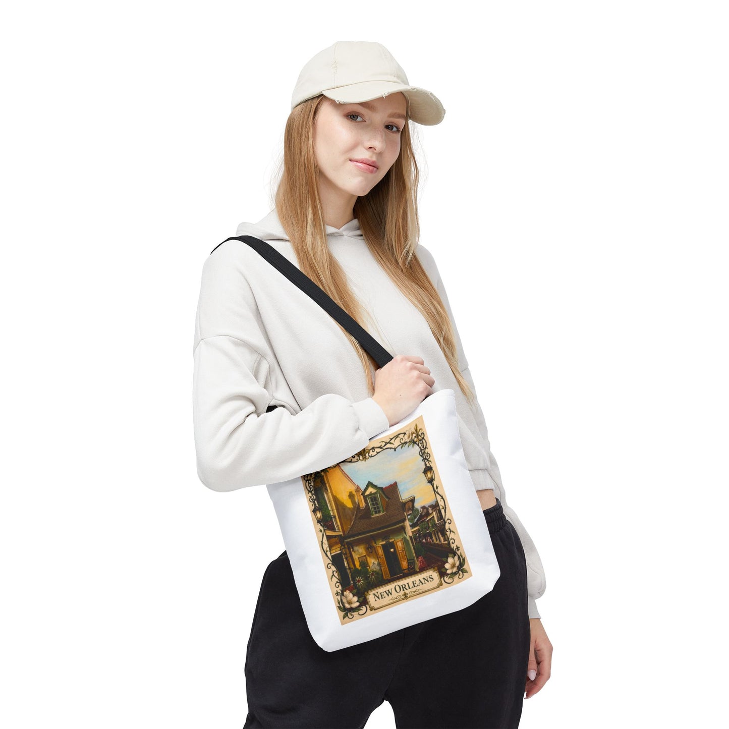 New Orleans Vintage Street Scene Tote Bag