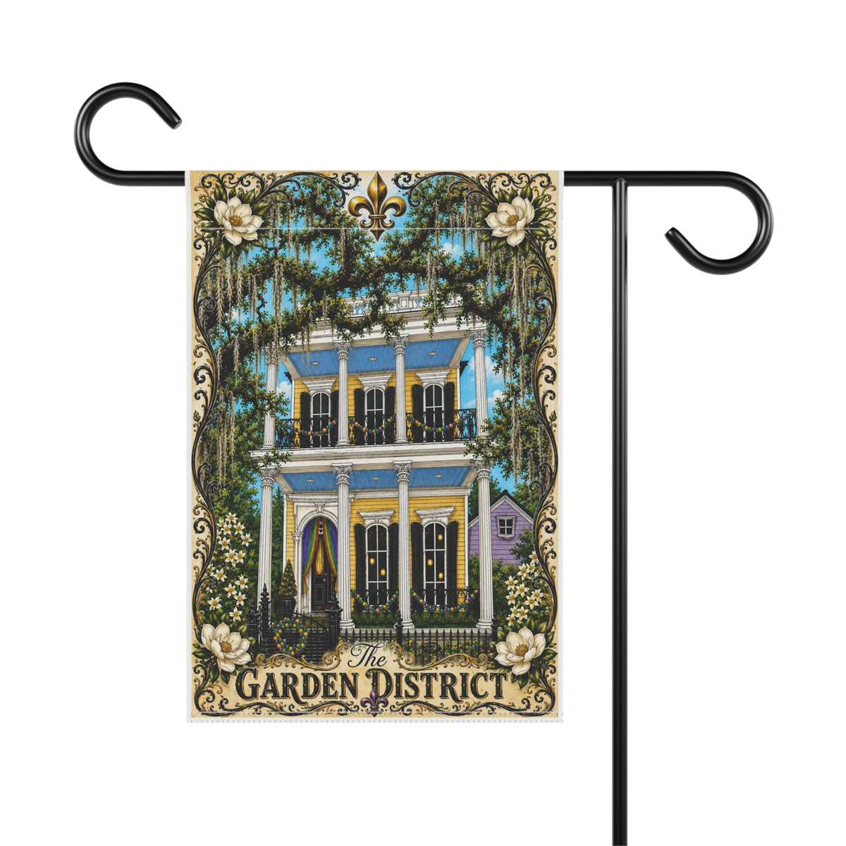 New Orleans Garden District House Garden Flag/Original House Artwork by Marsha Olderr Artistry