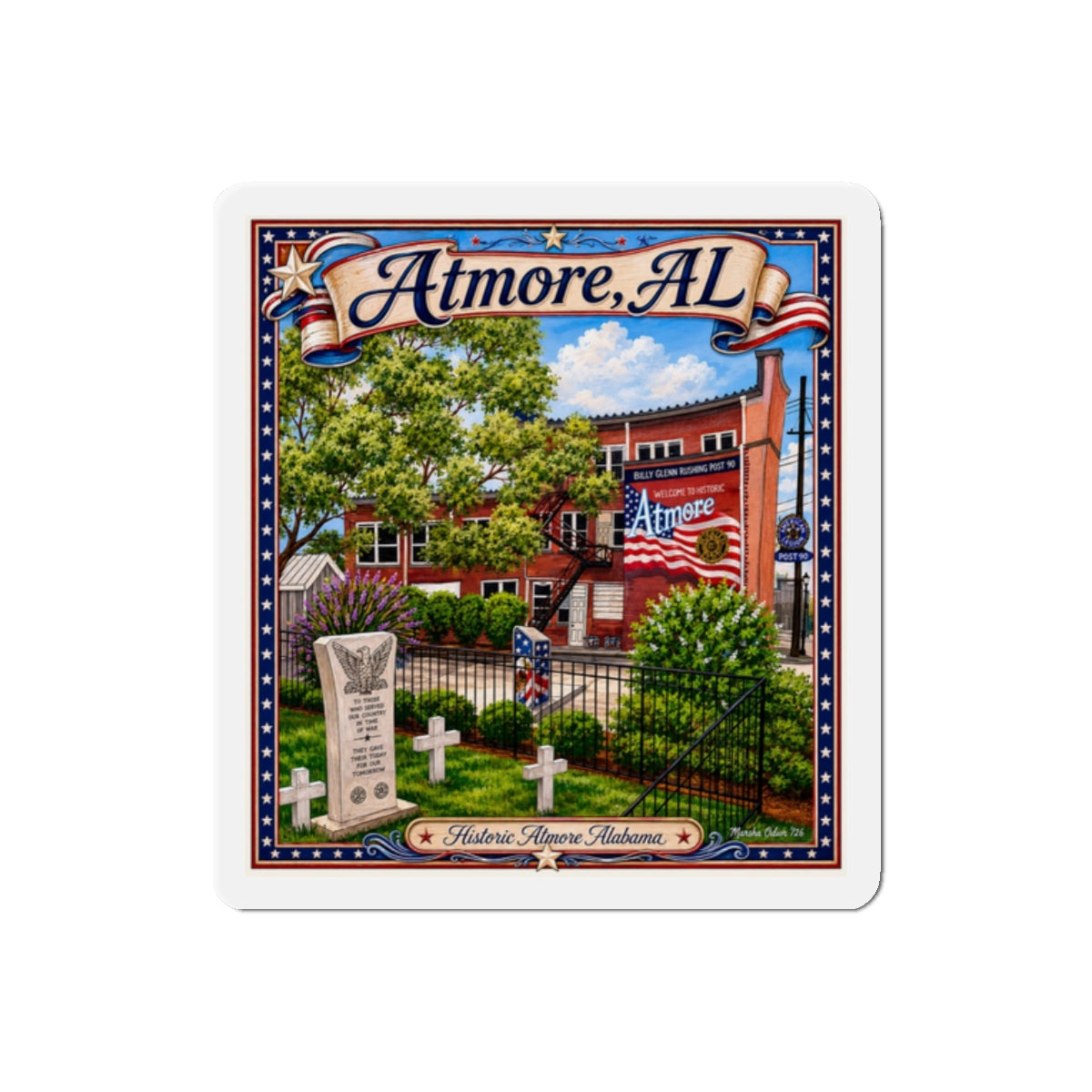 Atmore, AL Die-Cut Magnet — Historic Atmore Landmark Souvenir