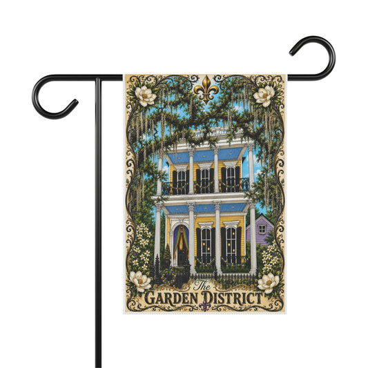 New Orleans Garden District House Garden Flag/Original House Artwork by Marsha Olderr Artistry