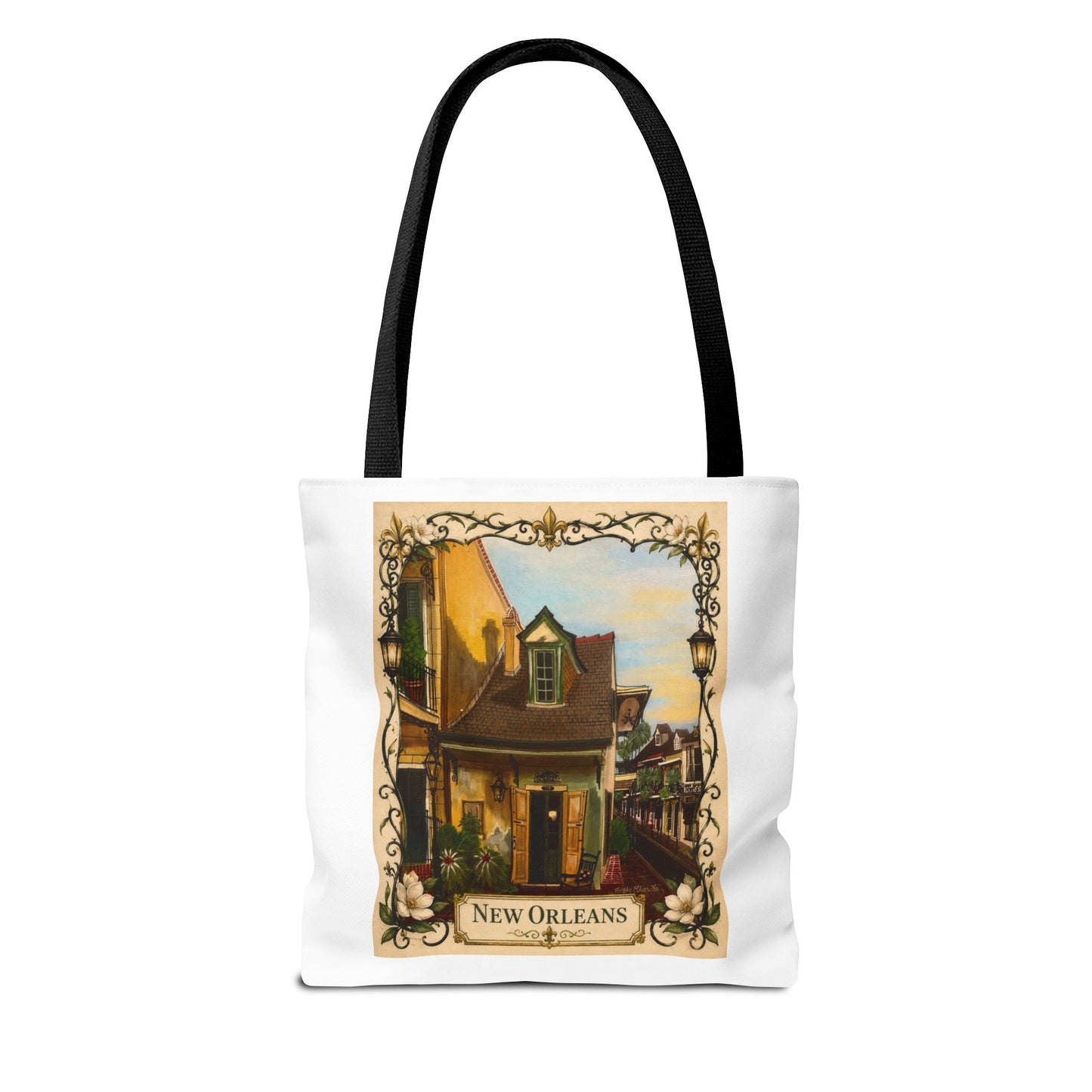 New Orleans Vintage Street Scene Tote Bag