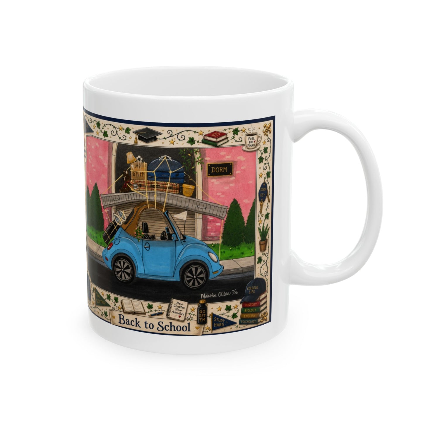 Back to School Bundle Mug/Whimsical Coffee Mug/Marsha Olderr Artistry(11oz/15oz)