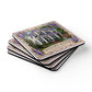 Wisteria Manor Cork Coaster Set — New Orleans Garden District Decorative Drink Coasters/Artwork by Marsha Olderr