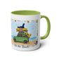 Hit the Beach Coffee Mug/Original Art by Marsha Olderr/Two-Tone 11oz