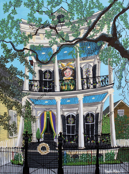 Balcony Mardi Gras Queen Original Painting