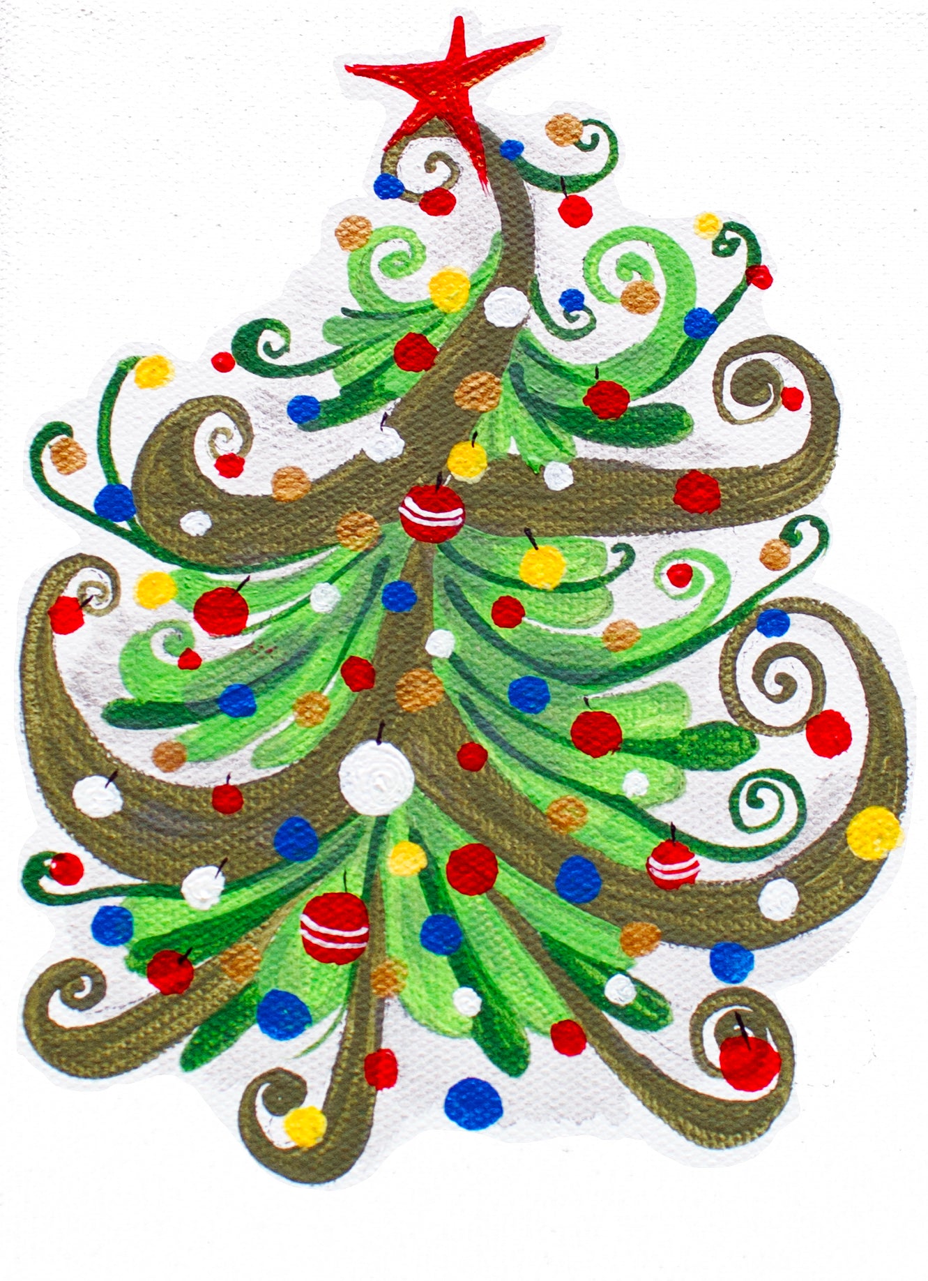 Christmas Tree Print on Stretched Canvas