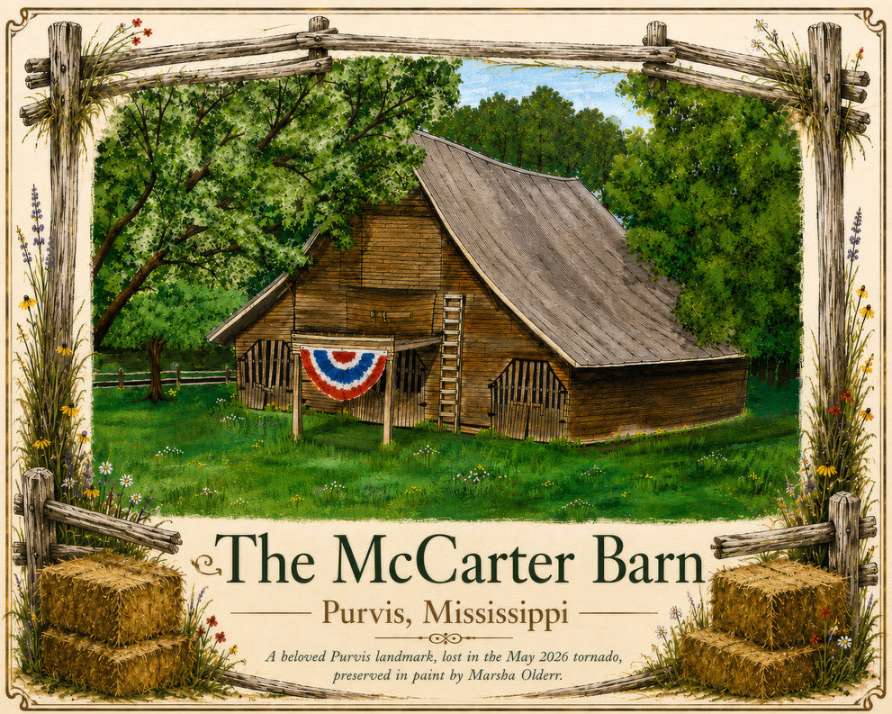 The McCarter Barn Print, Purvis, MS Print