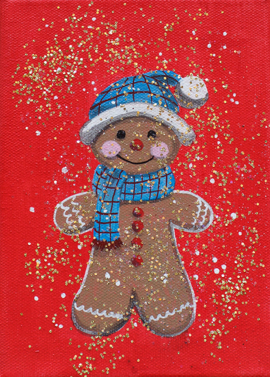 Gingerbread Man Print on Stretched Canvas