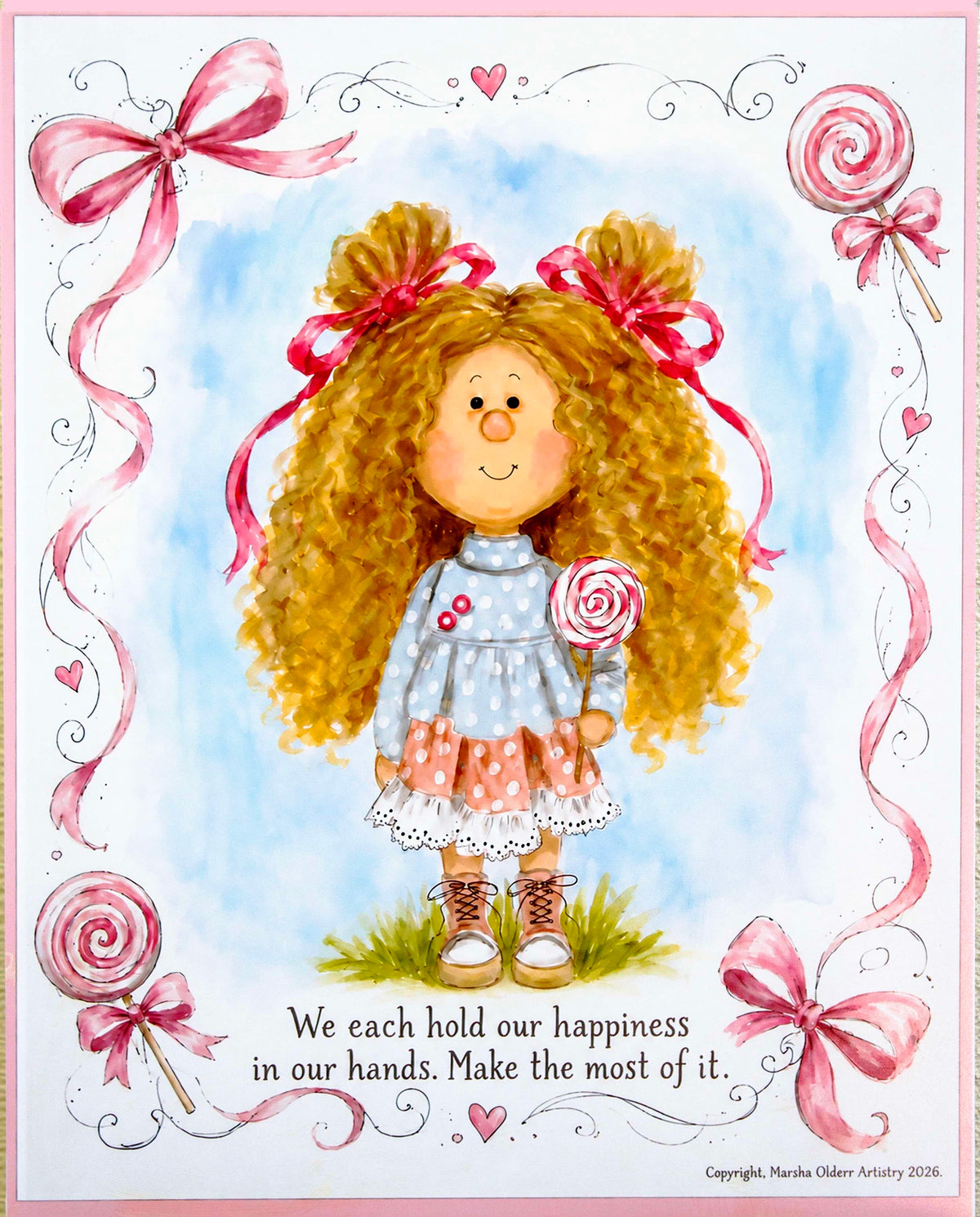 Hands Full of Happiness Inspirational Art Print 11"x14"