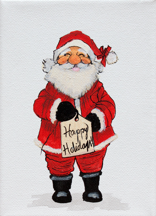 Classic Santa Print on Stretched Canvas