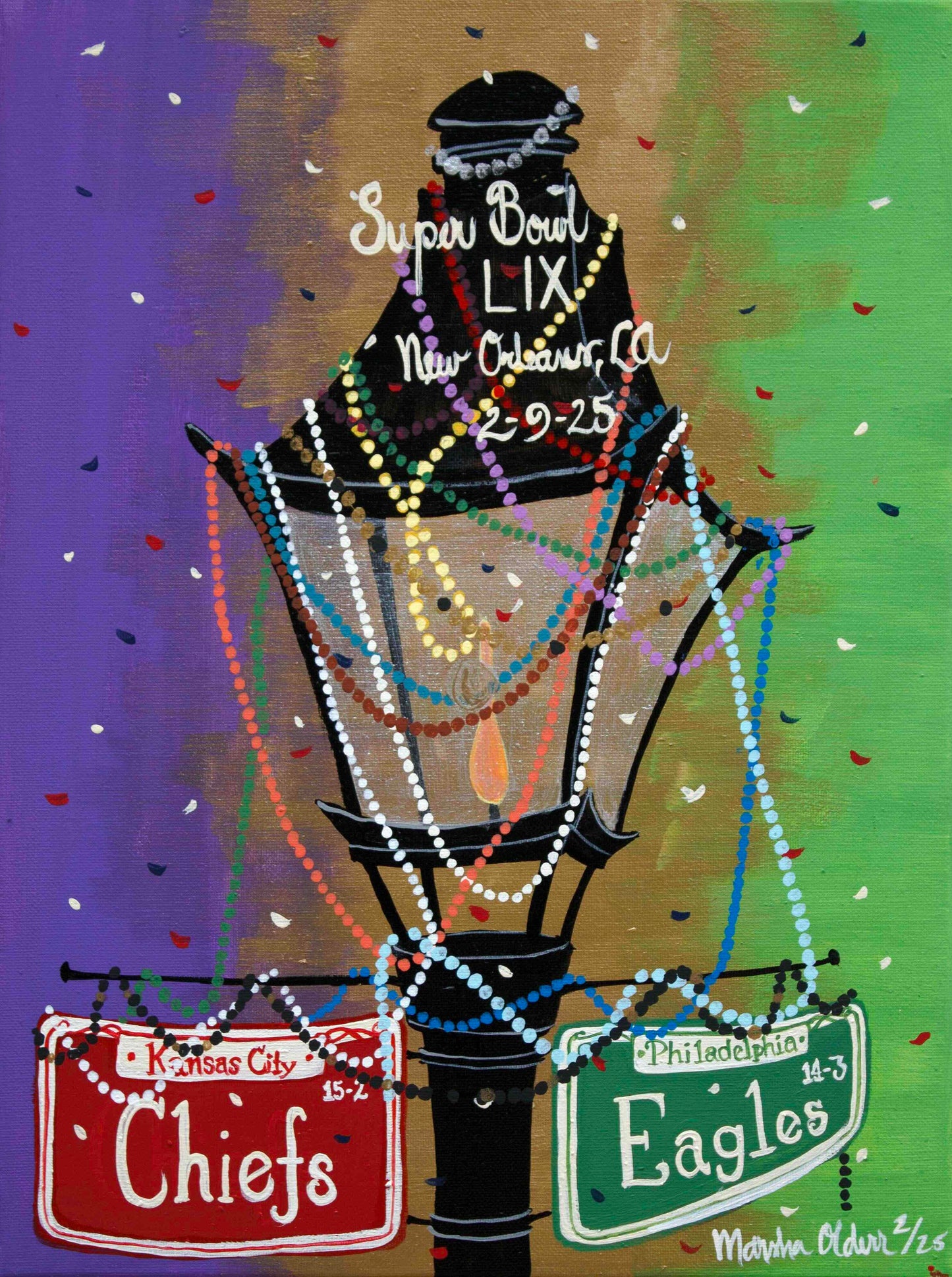 Super Bowl Party-NOLA style Original Painting