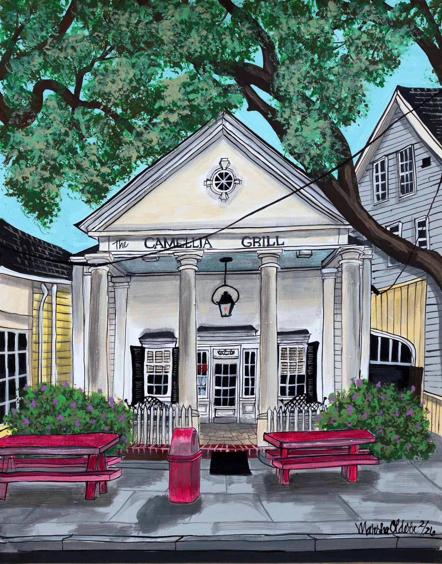 Camellia Grill Original Painting Framed