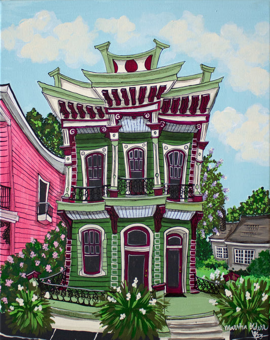 Two Story in Green & Burgundy (NOLAPrints)